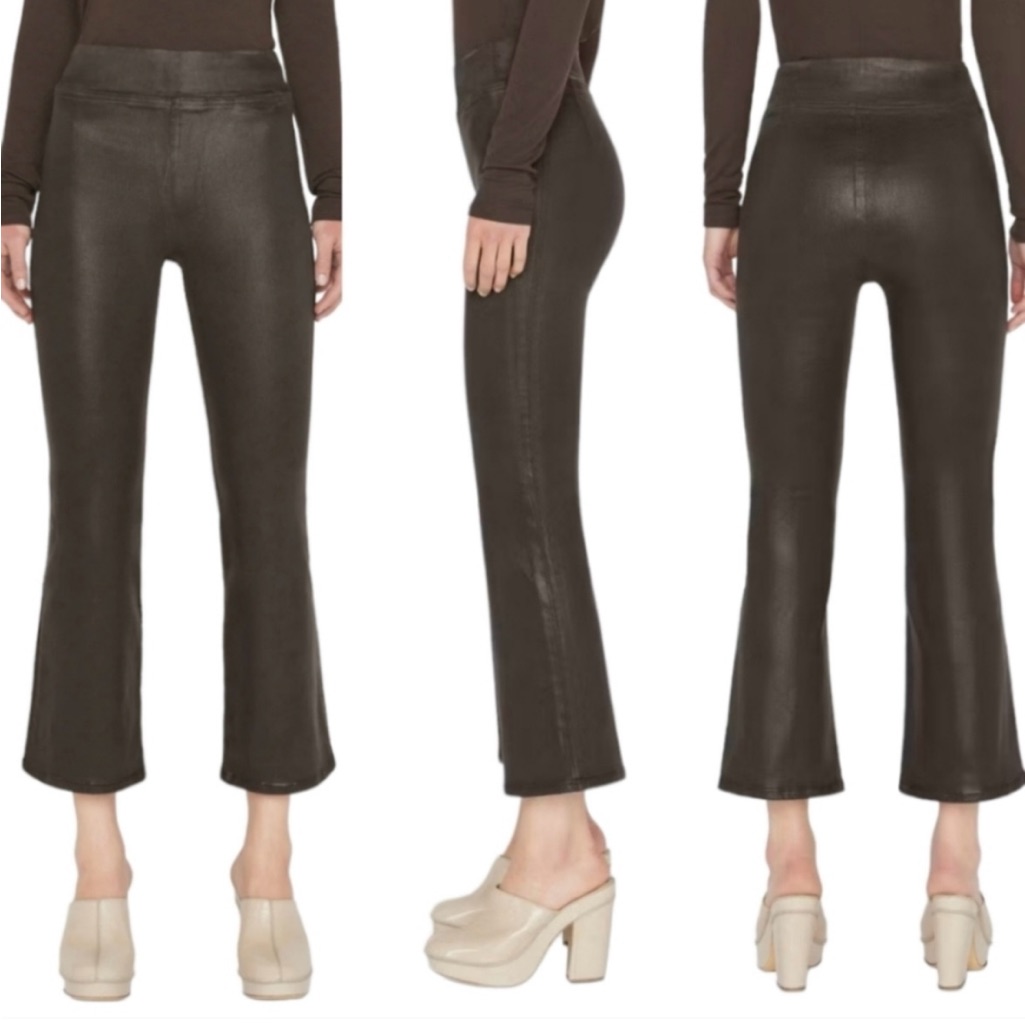Frame Jetset Crop Mini Boot Noir Black Coated High Rise Pants Size 1 (25-29)